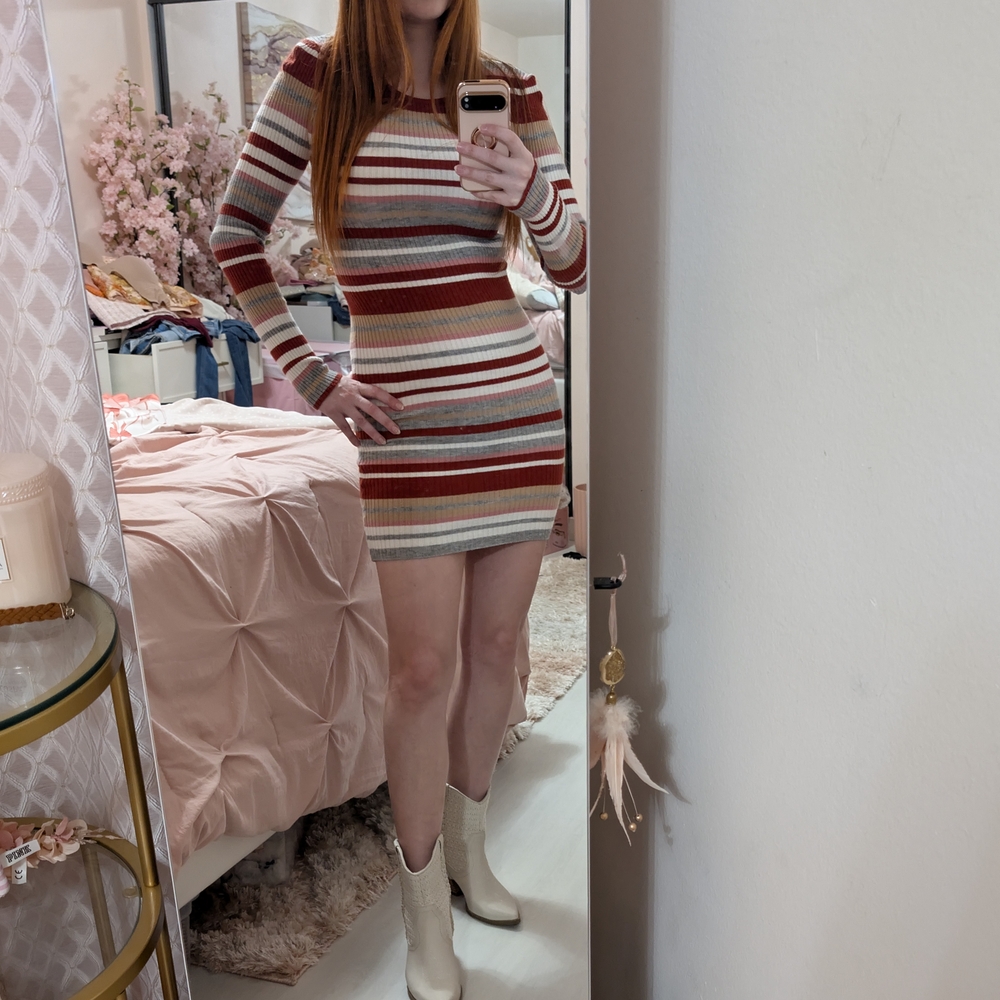 Striped Sweater Mini Dress